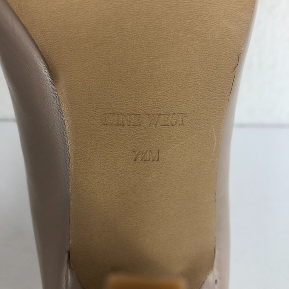 Nine West Women's 7.5M Balder Grey Brown Pointed Toe Leather High Heel Pumps - Picture 10 of 11